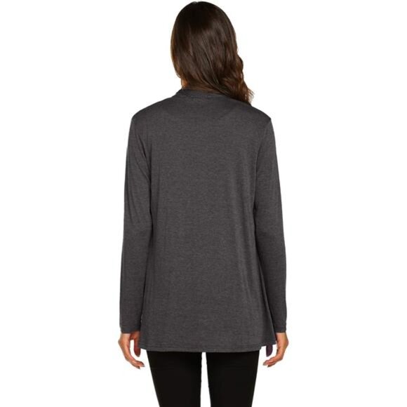 Womens Casual Lightweight Long Sleeve Cardigan Soft Drape Open Front Fall - Picture 6 of 7